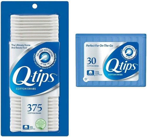 Q-Tips Cotton Swabs - Original Soft Cotton Tips for Makeup & Personal Care | 375 Count + Travel Size 30 Count