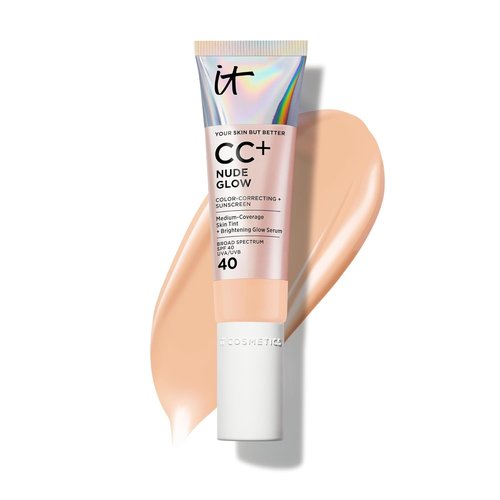 IT Cosmetics CC+ Nude Glow Foundation | Medium Coverage SPF 40 with Niacinamide & Hyaluronic Acid - 1.08 fl oz