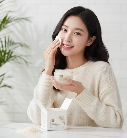 Rice Niacinamide Skin Pad - Brightening & Moisturizing 90 Pads for All Skin Types | Anti-Aging Care