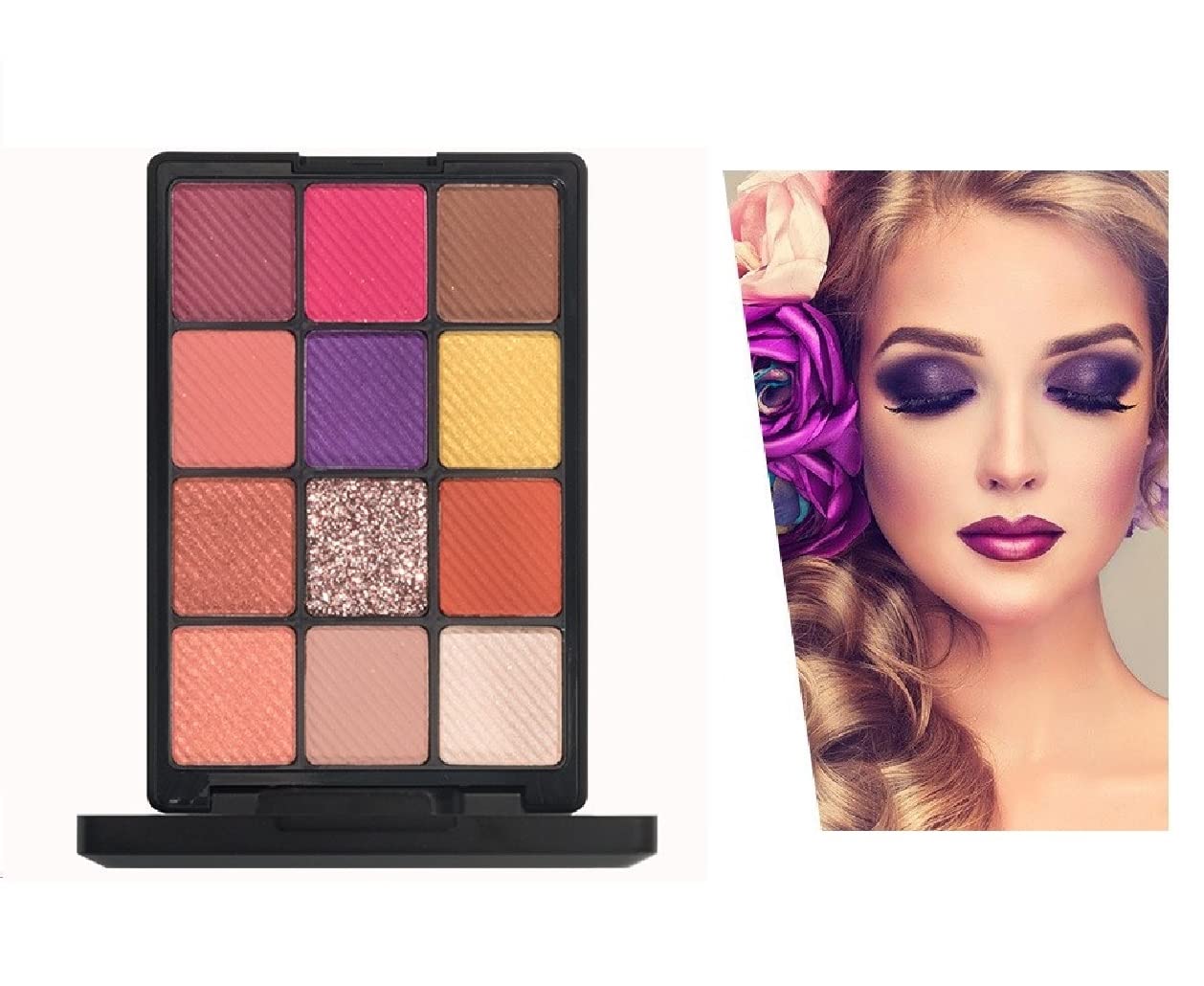 YARLADY 12 colors eyeshadow palette, himmer,matte,pearlescent eyeshadow, makeup set, Long-lasting waterproof high pigment eye makeup tray (12-2#)