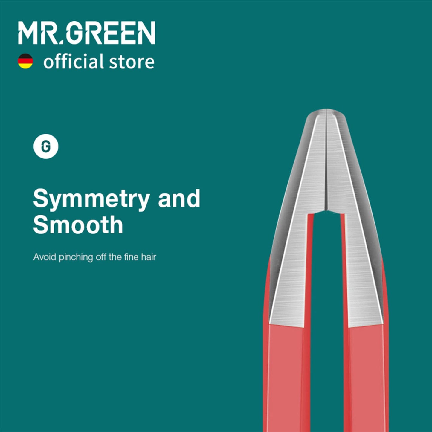 MR.GREEN Curve Handle Eyebrows Tweezers Professional Fine Hairs Removal Puller Makeup Tools Stainless Steel Beauty Clips Removal (Red)