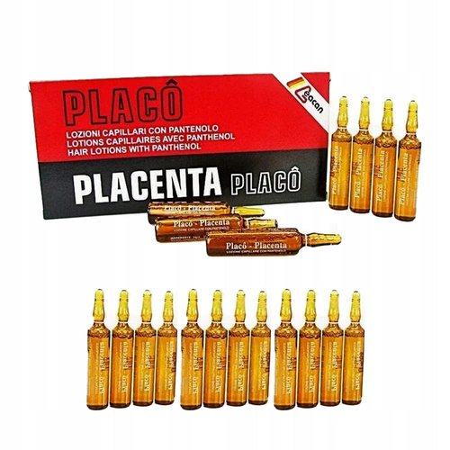 Placenta Placo Hair Loss Treatment - Intensive Care for Thinning Hair | 12 Vials (0.35 oz)