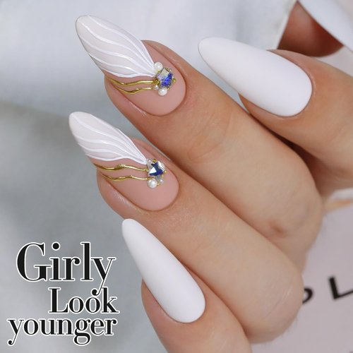 Double Rhythm 15ML Gel Nail Polish Pure Sheer Same Color Same Bottle Soak Off Gel Polish Art Manicure Salon DIY at Home for Women (White-A1093)