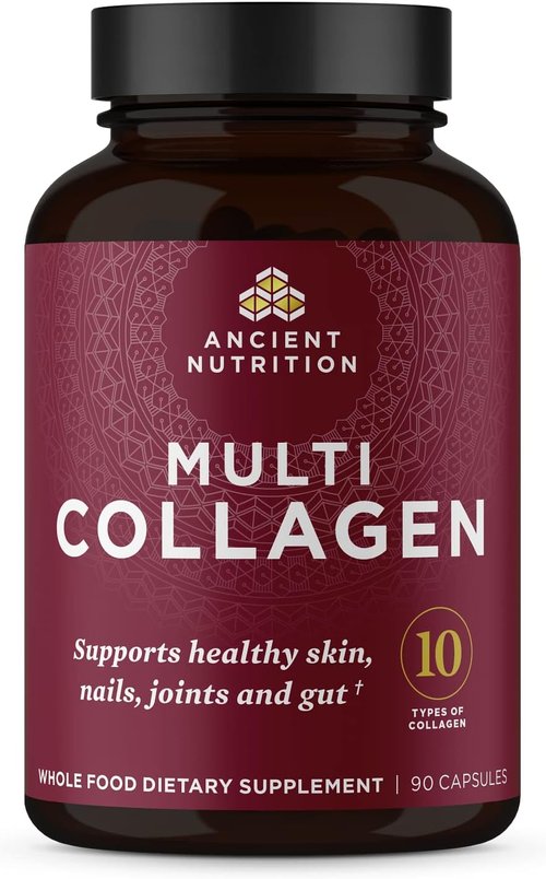 Ancient Nutrition Collagen Peptides - Hydrolyzed Multi Collagen Supplement for Healthy Skin & Joints | 90 Capsules