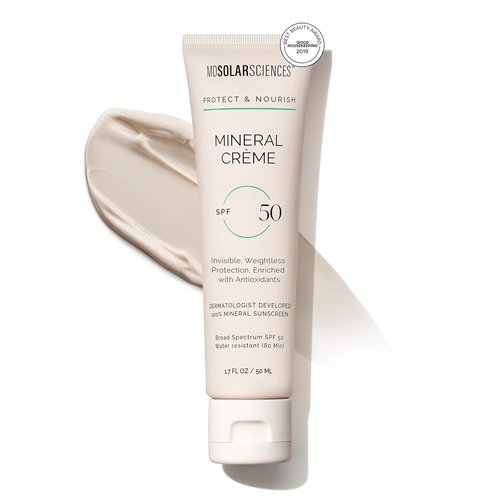 MDSolarSciences Mineral Crème SPF 50 Sunscreen for Face - Water-Resistant, Broad Spectrum UV Protection | Smooth Matte Finish