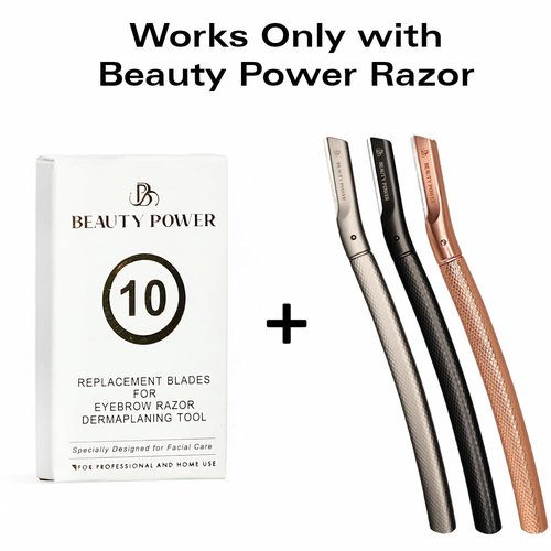 Beauty Power Eyebrow Razor Blades - Precision Face Trimmer for Smooth Skin | Ideal for Women & Men
