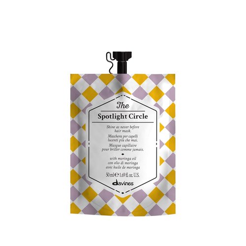 Davines The Spotlight Circle Extra Shine Boosting Hair Mask - Polishes & Smooths for Glossy Color | Moringa Oil Formula, 1.69 Fl Oz