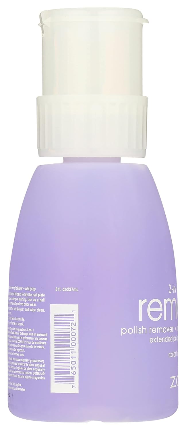 Zoya Remove Plus 3 in 1 Formula - Nail Polish Remover, Cleaner & Prep | 8 Fl Oz