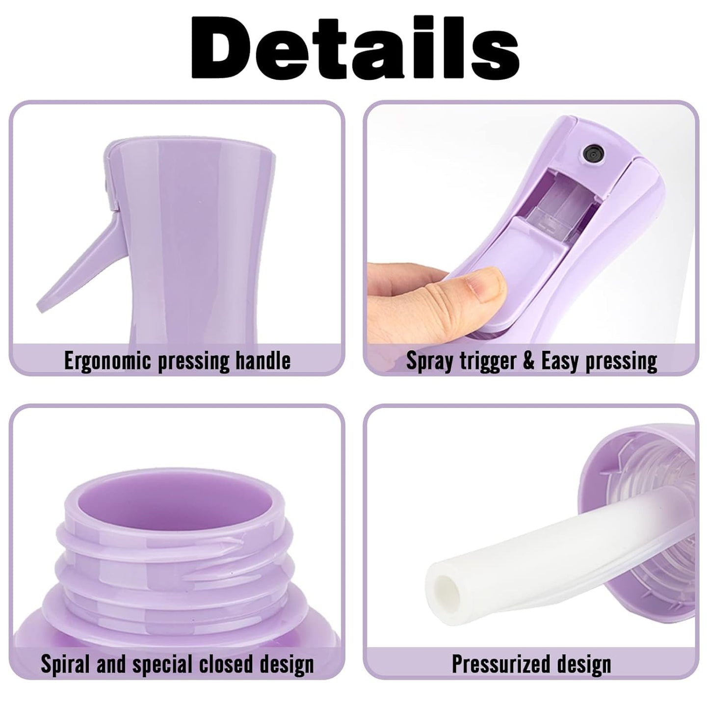 Spray Bottle for Hair by [Brand Name] - 6.8oz Continuous Ultra Fine Mist Sprayer for Salons & Skin Care - Purple