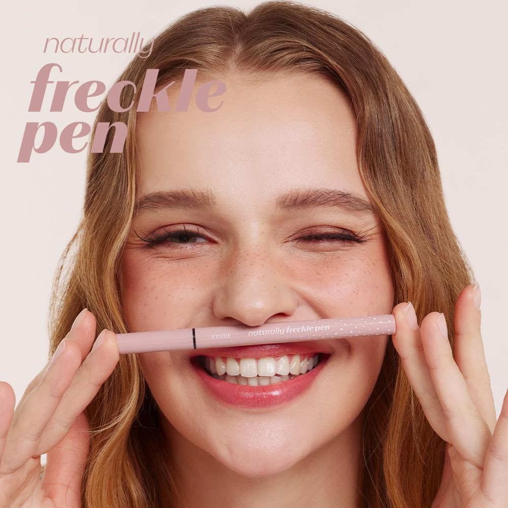 ETUDE Naturally Freckle Pen - Waterproof Light Brown Faux Freckles | Easy Control Sponge Tip (0.5g)