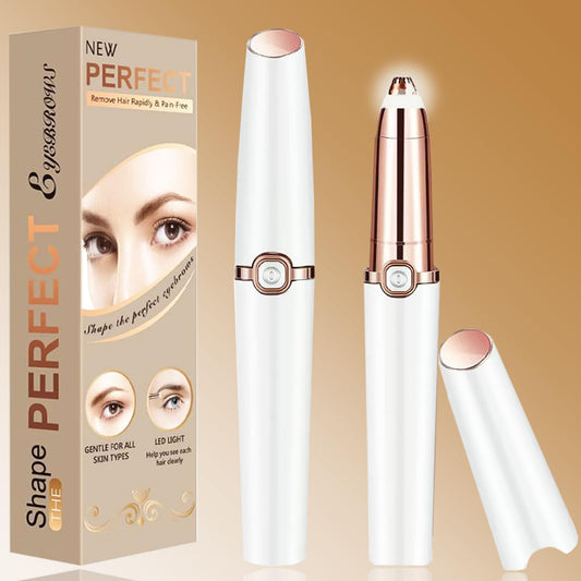 Eyebrow Hair Remover, Upgraded Hair Removal Trimmer, Flawless & Pain-Free Facial Hair Removal for Women & Men, Body Hair Trimmer Personal Groomers for Upper Lips/Nose/Eyebrow/arms/Legs (Pearl White)