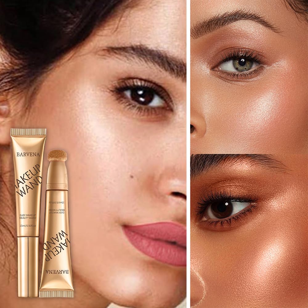 Skiennix Liquid Highlighter Wand - Luminous, Buildable Formula for Glowing Skin | Vegan & Cruelty-Free (Bare Rosé)
