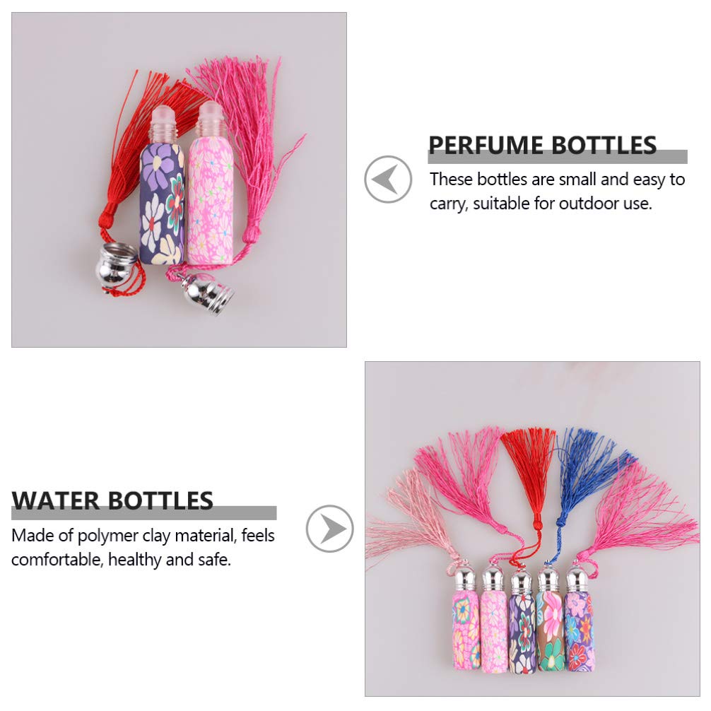 Healifty 6 Pcs Soft Ceramic Roller Bottle Essential Oil Rollers Roller Bottles Perfume Sample Bottles Clear Glass Carafes Reusable Perfume Bottles Glass Bottle Travel Polymer Clay Liquid