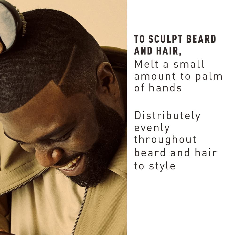 Bevel Beard Balm & Hair Pomade - Moisture Locking Coconut Oil & Shea Butter, 3.4 Oz