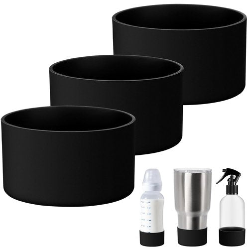 Honeydak Silicone Sleeve Bottom Base - Anti-Slip Cover for 16 oz Spray Bottles | Washable Rubber (Black)