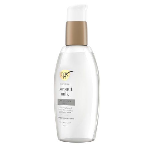 Nourishing + Coconut Milk Anti-Breakage Hair Serum for Strength & Shine, Leave-In Hair Treatment with Coconut Oil & Egg White Protein, Paraben & Sulfated-Surfactant Free, 2 Pack