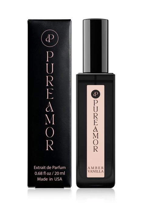 PUREAMOR Amber Vanilla Perfume for Women, Coffee Scented Fragrance with Warm Amber & Sweet Vanilla Notes, Long Lasting Extrait de Parfum, Advanced Fragrance Travel Size 0.7 oz Eau de Parfum Spray