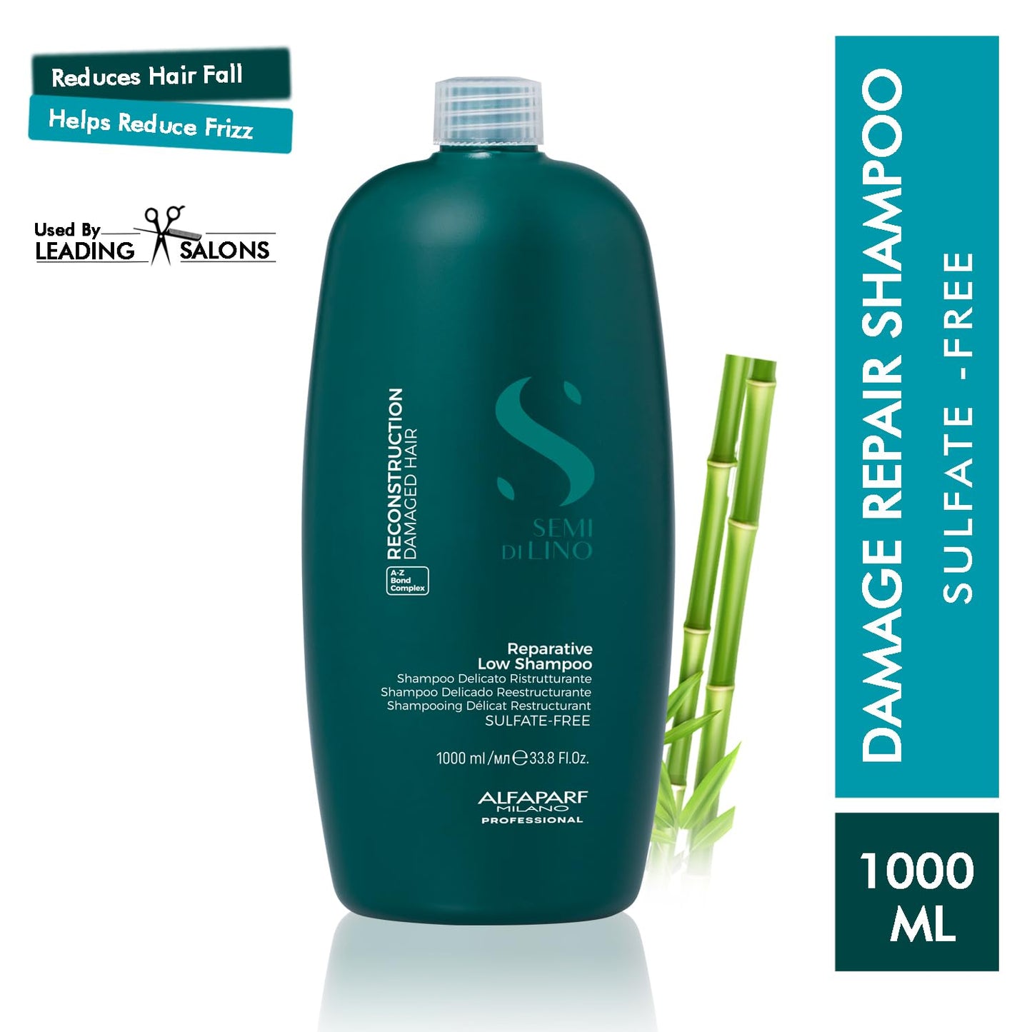 Alfaparf Milano Semi Di Lino Reparative Shampoo - Sulfate & Paraben Free for Damaged Hair | Professional Salon Quality