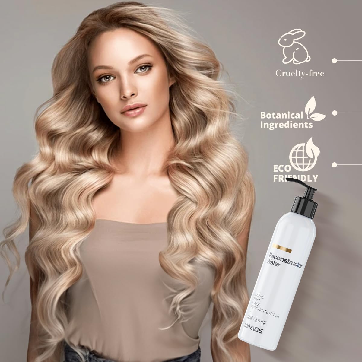 Skiennix Image Reconstructor Water - Liquid Hair Mask for Damaged Hair - Repairs & Moisturizes with Panthenol & Vitamin E - 8.11 Fl Oz