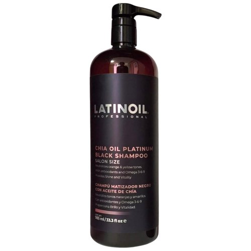 LATINOIL - Platinum Black Shampoo | Color Depositing & Toner for Blonde & Naturally Colored Hair - 985 mL