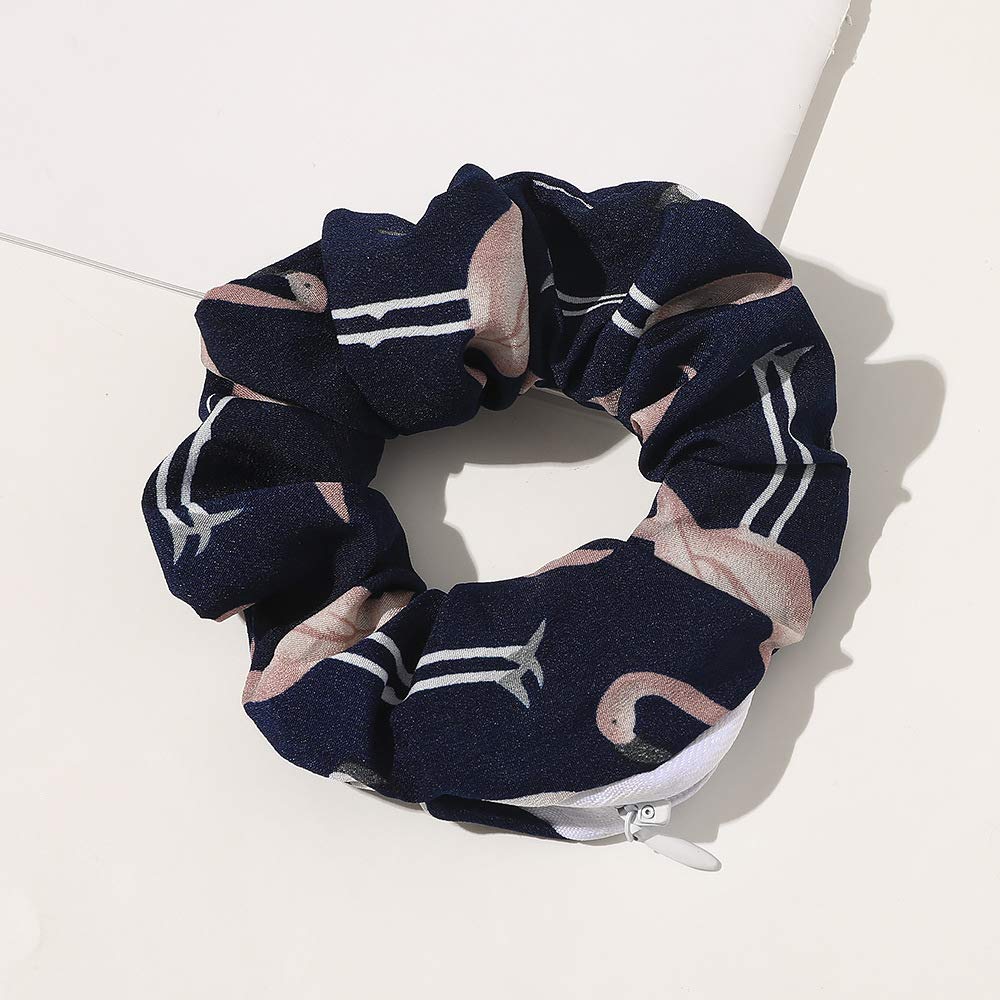 DINPREY Women Premium Velvet Scrunchie with zipper pouch, 7 Count Hair Ties, Soft Stash Hair Elastic Ties for Vsco Girl Stuff, Rainbow