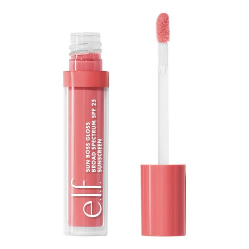 e.l.f. Sun Boss Gloss SPF 25 - Pigmented Lip Gloss for High-Shine Finish | Moisturizing & Vegan, Blush Much?