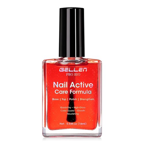Gellen Active Glow Nail Polish - One Step Ridge Filler & Strengthener with Hexanal, 0.54 Fl Oz | Ultra-Glowy Rose Shine