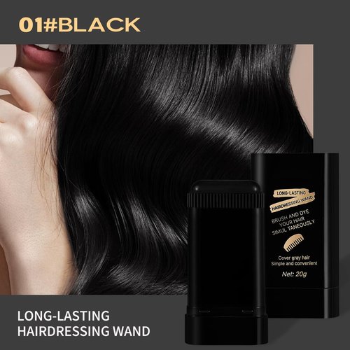 Glo7 Hair Dye Concealer Stick - Instant Gray Coverage | Waterproof & Long-Lasting (Brownish Black)