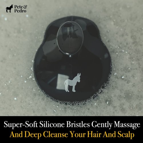 Pete & Pedro Scalp Massager Shampoo Hair Brush - Soft Silicone Bristles for Lather & Care | Dry Scalp Scrubber