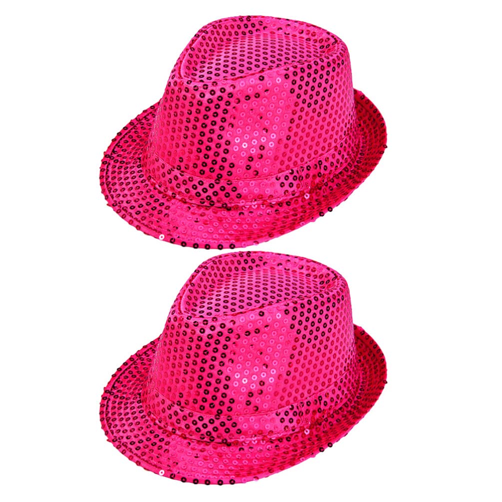 2pcs Halloween Halloween Jazz Hat Womens Hat Girls Outfits Sequins Dress up Hats Hat for Men Costume Hat for Adults Party Hat Clothing Sun Visor Straw Fedora