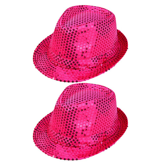 2pcs Halloween Halloween Jazz Hat Womens Hat Girls Outfits Sequins Dress up Hats Hat for Men Costume Hat for Adults Party Hat Clothing Sun Visor Straw Fedora