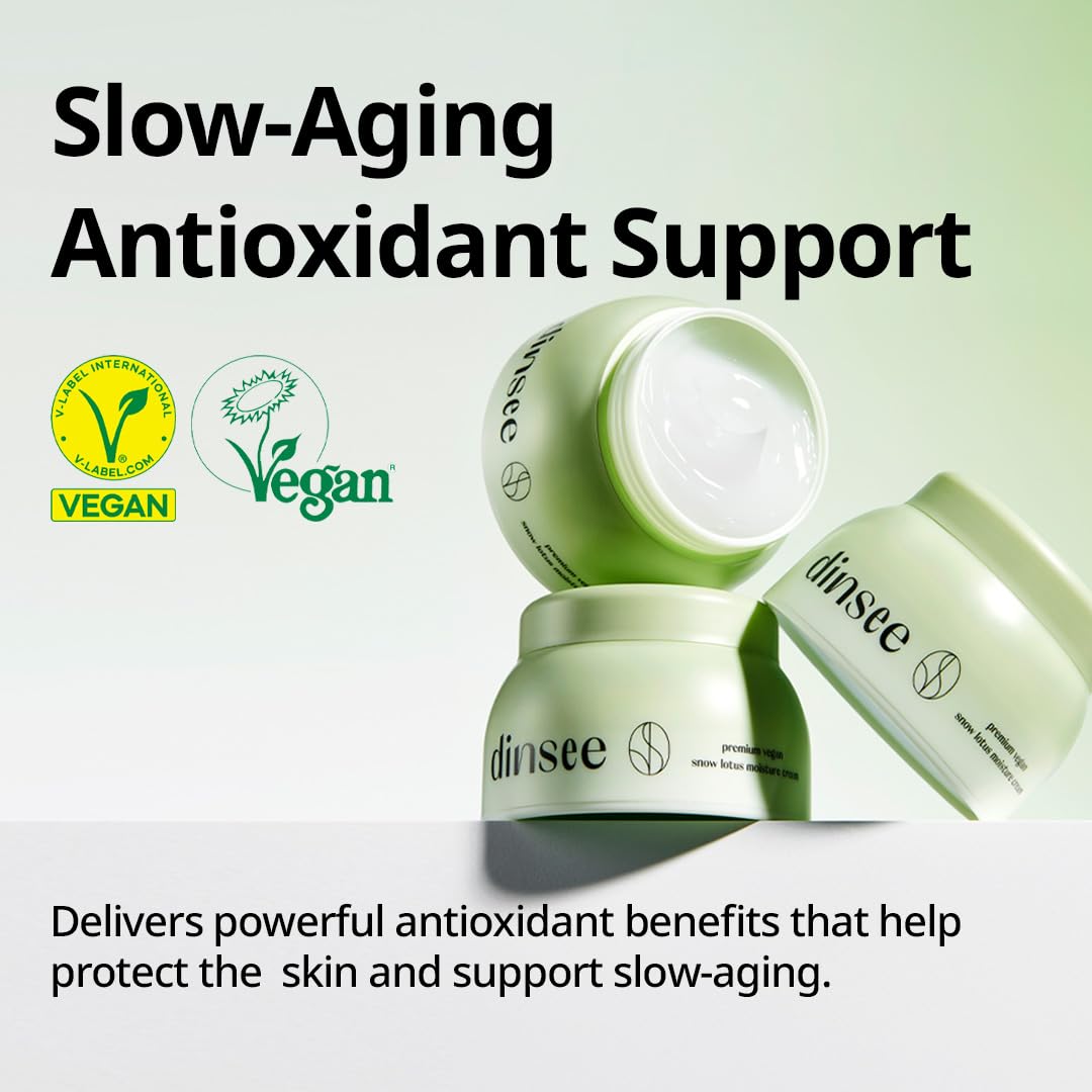 DINSEE Premium Vegan Snow Lotus Moisturizer - Lightweight Hydrating Cream for All Skin Types | Anti-Aging, 50ml