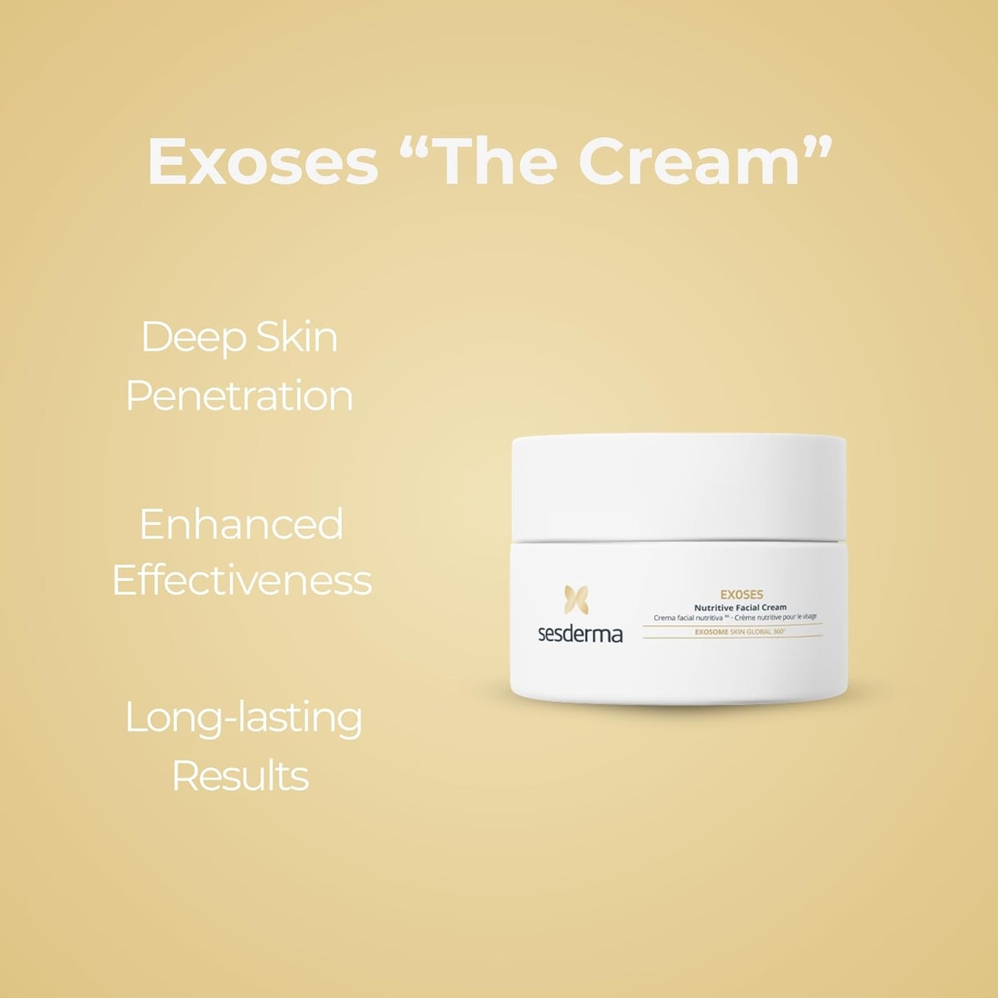 Sesderma EXOSES Cream - Nourishing Daily Moisturizer with Cosmetic-Grade Exosomes - 1.7 fl oz for Radiant Skin