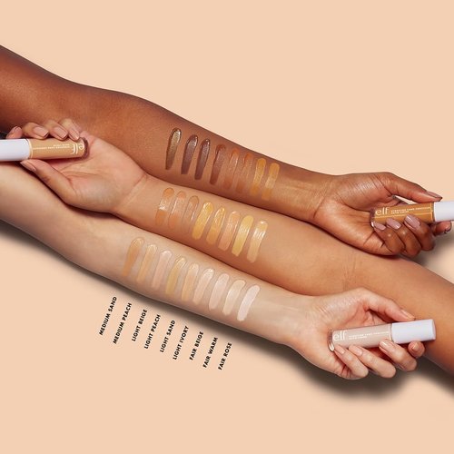 e.l.f. Hydrating Camo Concealer - Full-Coverage Satin Finish for Blemishes & Under-Eye Circles | Vegan, Medium Peach