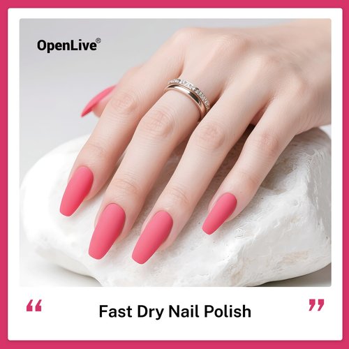 OpenLive Rose Red Nail Polish - 16.5ml Quick Dry Formula for Long-Lasting Shine | Perfect for DIY Nail Art