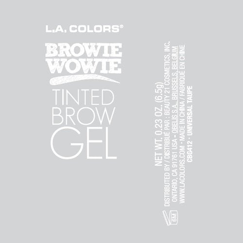 L.A. COLORS Browie Wowie Brow Tinted Gel - Dark Brown for Effortless, Defined Brows