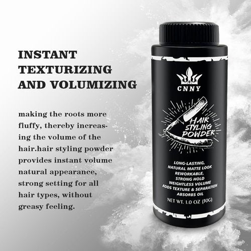 CNNY Matte Hair Styling Powder for Men, Strong Hold Volumizing Powder for Short to Medium Hair, Instant Texture & Thickening