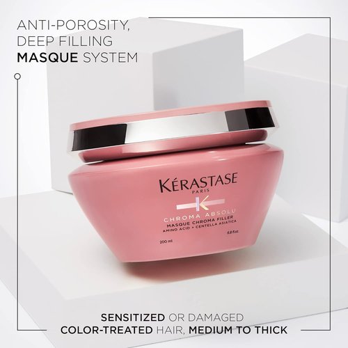 Kerastase Chroma Absolu Shampoo & Mask Set - Nourishing Care for Damaged Color-Treated Hair with Lactic Acid