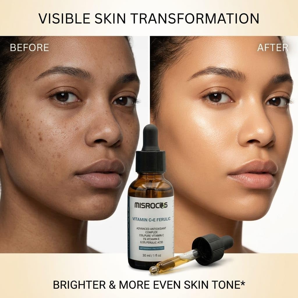 Skiennix Vitamin C + E Ferulic Acid Serum - 30ml | Brightening Antioxidant Complex for Fine Lines & Sun Damage