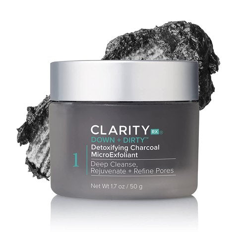 ClarityRx Detoxifying Charcoal Exfoliating Face Wash - Natural Micro Scrub for Oily Skin | Paraben & Cruelty Free