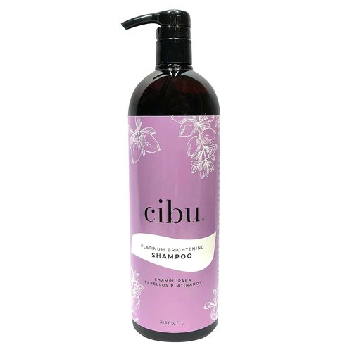 CIBU Platinum Brightening Shampoo - Purple Formula for Blonde & Silver Hair | Sulfate-Free, 1 Liter