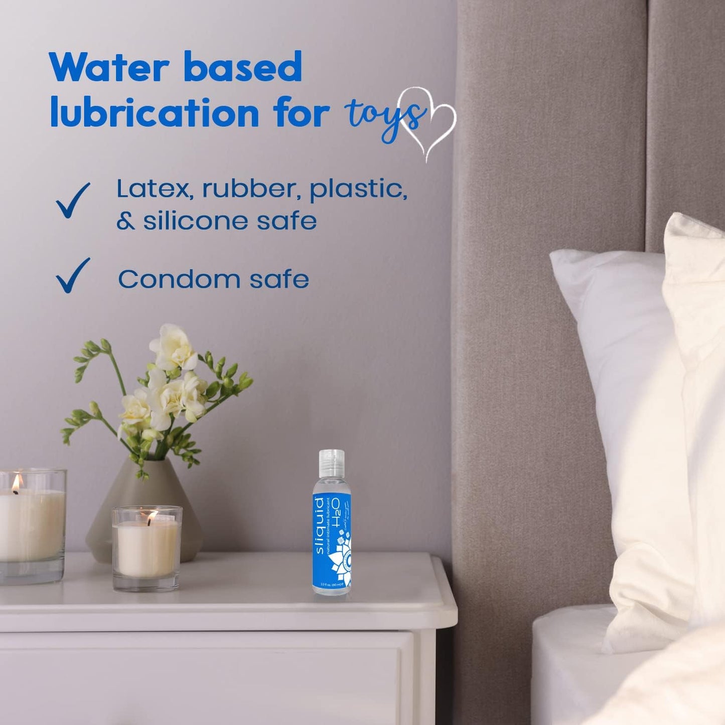 Sliquid H2O Water-Based Lubricant - Natural, Glycerin-Free Personal Lube (2 Oz) | Clear & Unscented