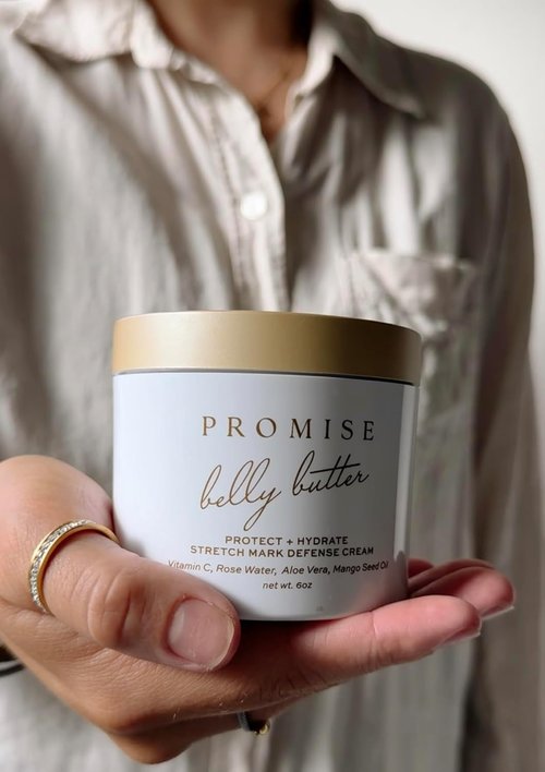 Promise Belly Butter - Stretch Mark Prevention Cream for Pregnancy | Deeply Hydrating Vegan Formula with Vitamin C & Shea Butter, 6 oz