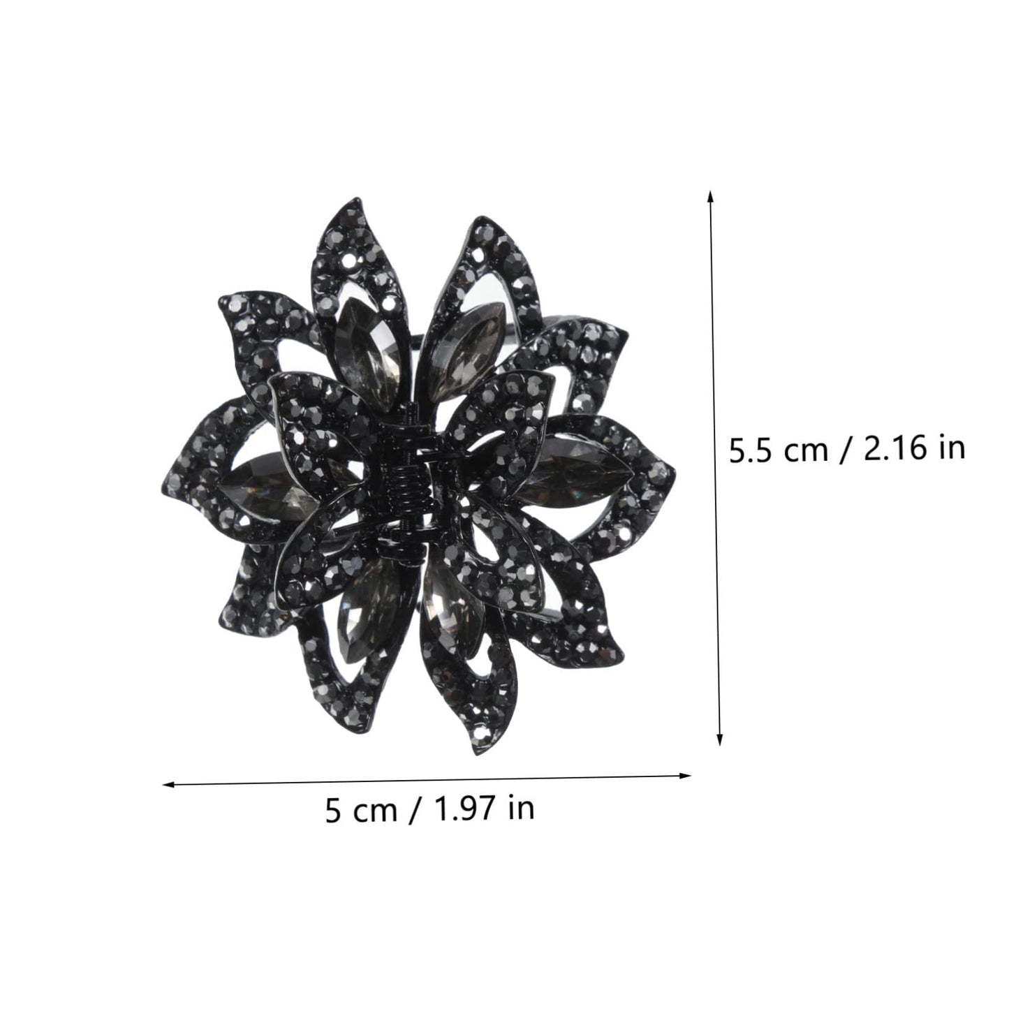 BIUDECO Rhinestone Hair Accessories: Ponytail Hairpiece, Jeweled Hair Claw Clips, Metal Floral Jaw Clips for Women