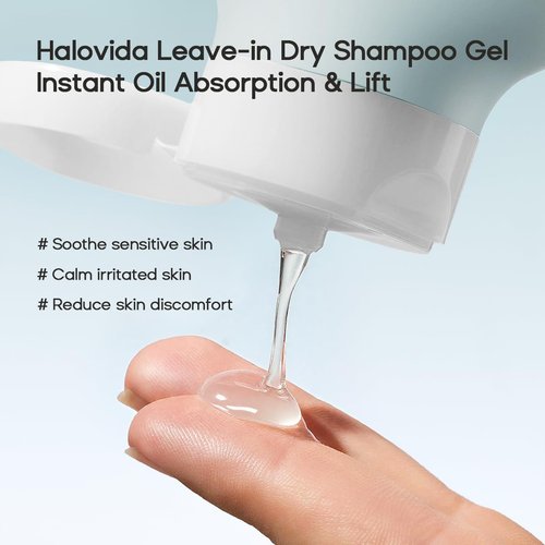 HALOVIDA Leave-In Dry Shampoo Gel - Instant Oil Absorption & Volume, Light Texture, 2.82 oz