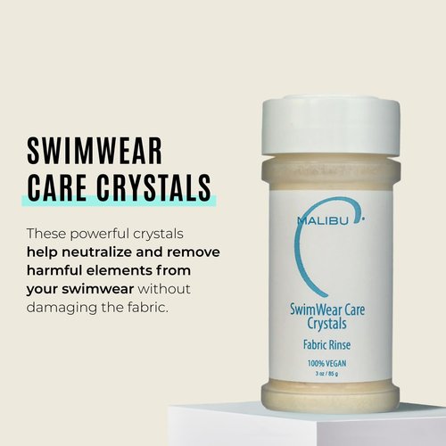 Malibu C Swimwear Care Crystals | Chlorine Removal & Activewear Protection - Color-Safe Laundry Rinse (3 Ounce)