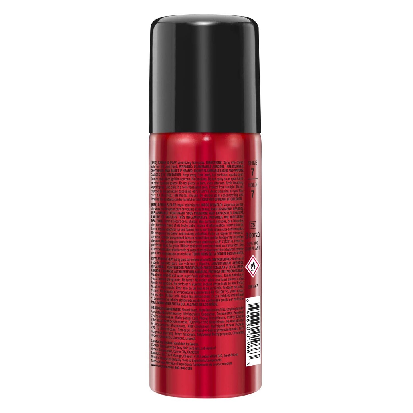 SexyHair Big Spray & Play Volumizing Hairspray - Humidity Resistant Hold & Shine for All Hair Types