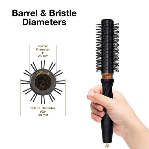 Olivia Garden OG Barber Brushes - Ergonomic Non-Slip Handle with Ionic Technology | Lightweight & Comfortable for Quick Short Hair Styling