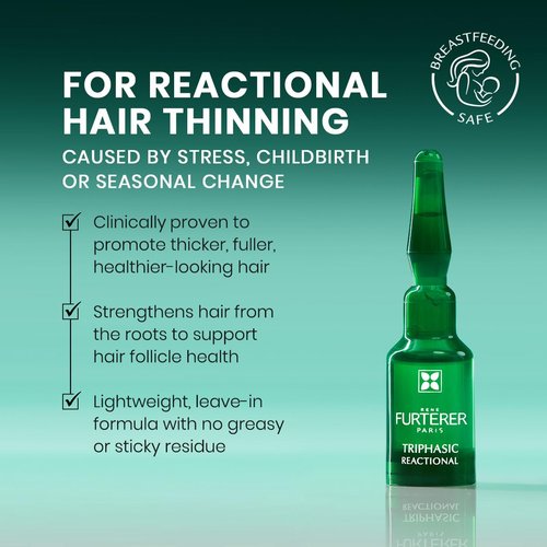 Rene Furterer Triphasic Concentrated Serum for Thinning Hair - Drug-Free & Breastfeeding Safe - 12 Ct.