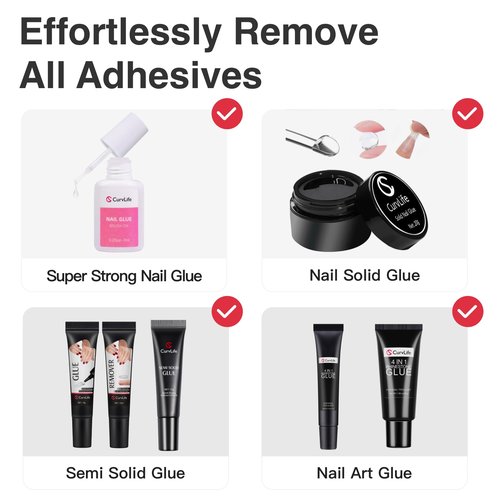 Curvlife Pinpoint Nail Glue Remover 20ml, Acetone-Free Gentle Dissolver for Press On Nails, Multi-Functional Remover for Nail Tips & Extensions, Quick Adhesive Debonder